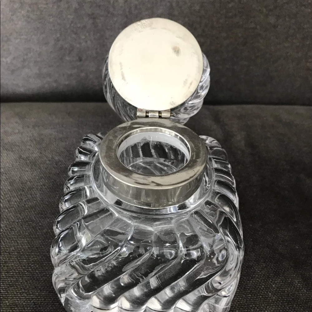 Trio of glass and silver vintage inkwells - Picture 3 of 6